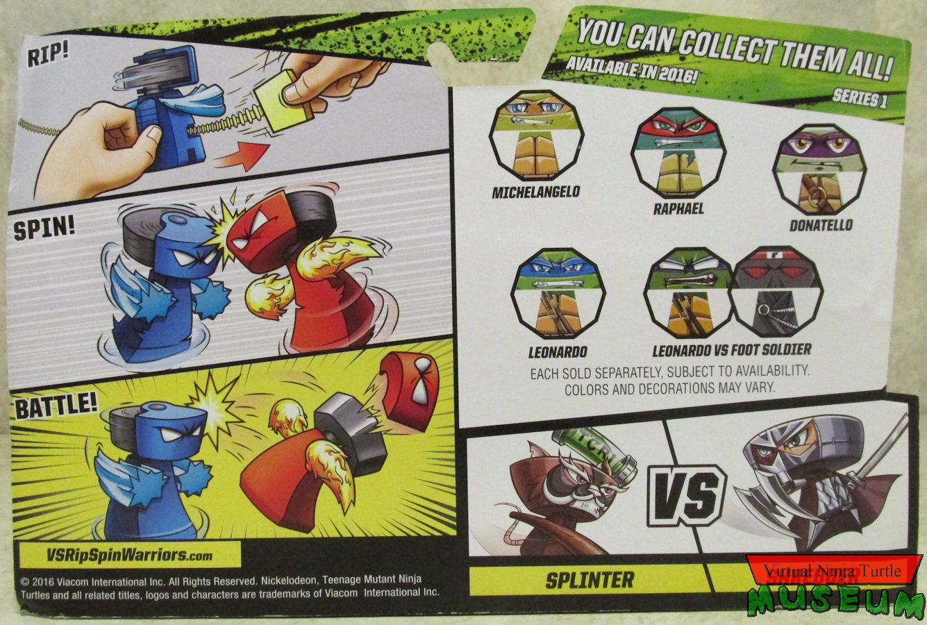 VS Rip-Spin Warrior Teenage Mutant Ninja Turtles Michelangelo 